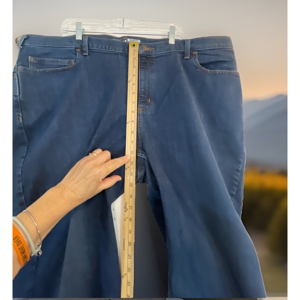 Carhartt Women Sz‎ 24R Rugged Flex Relaxed Fit Hips & Thigh Jeans Blue Ranch Fun